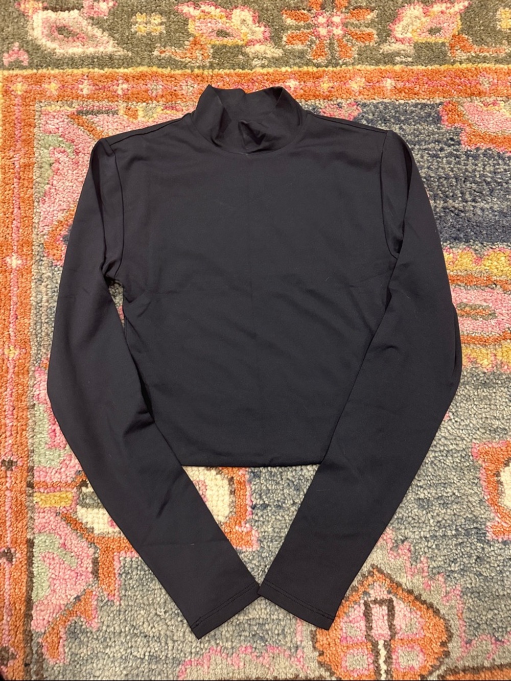 Aritzia Babaton Black Mock Neck Long Sleeve Top Size Small